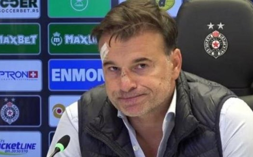 Azarkeşlər Serbiya klubunun baş məşqçisinə xəsarət yetirdilər