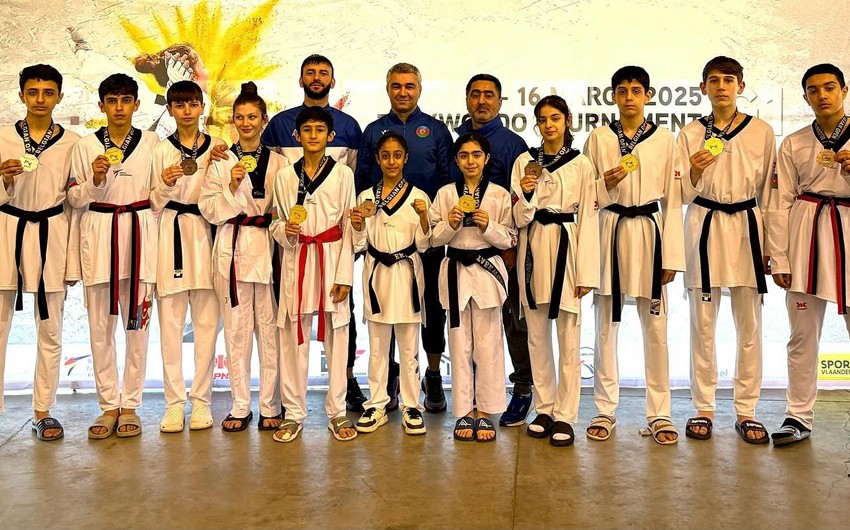 Yeniyetmə taekvondoçulardan Belçikada 11 medal