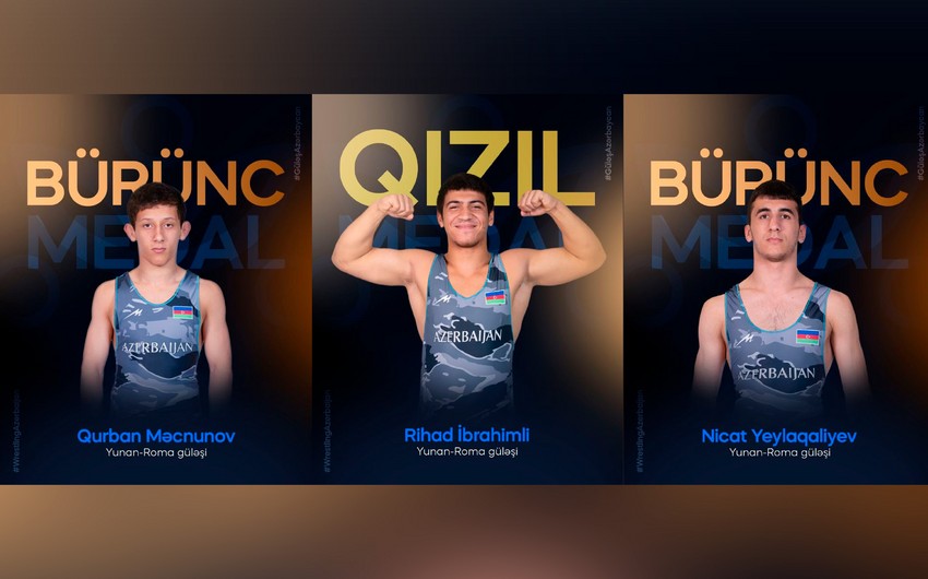 Azərbaycan güləşçilərindən AÇ-yə 3 medallıq start