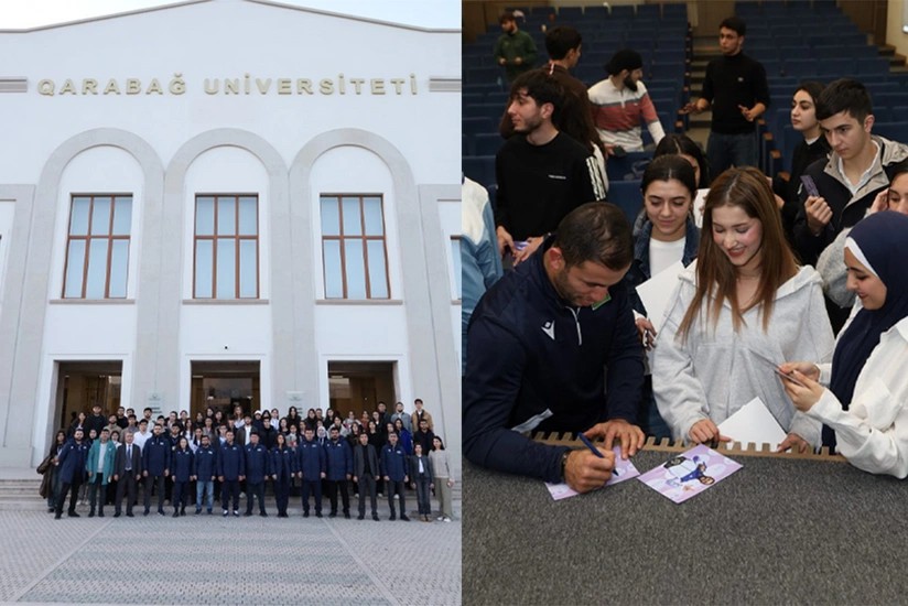 Azərbaycanın tanınmış güləşçiləri Qarabağ Universitetində olublar