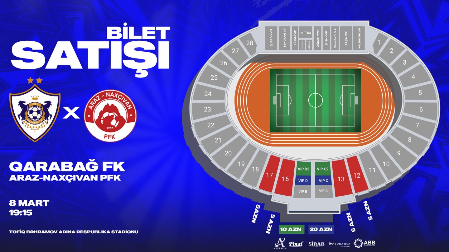 &ldquo;Qarabağ&rdquo;ın oyununa bilet satışı başlayır
