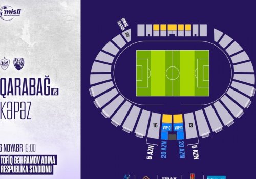 “Qarabağ” - “Kəpəz” matçının biletləri satışa çıxarıldı
