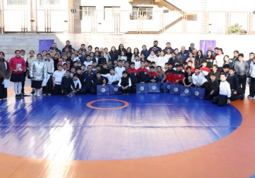 Azərbaycanın tanınmış güləş simaları Qarabağ və Şərqi Zəngəzurda məktəblilərlə görüşüblər