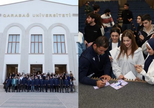 Azərbaycanın tanınmış güləşçiləri Qarabağ Universitetində olublar